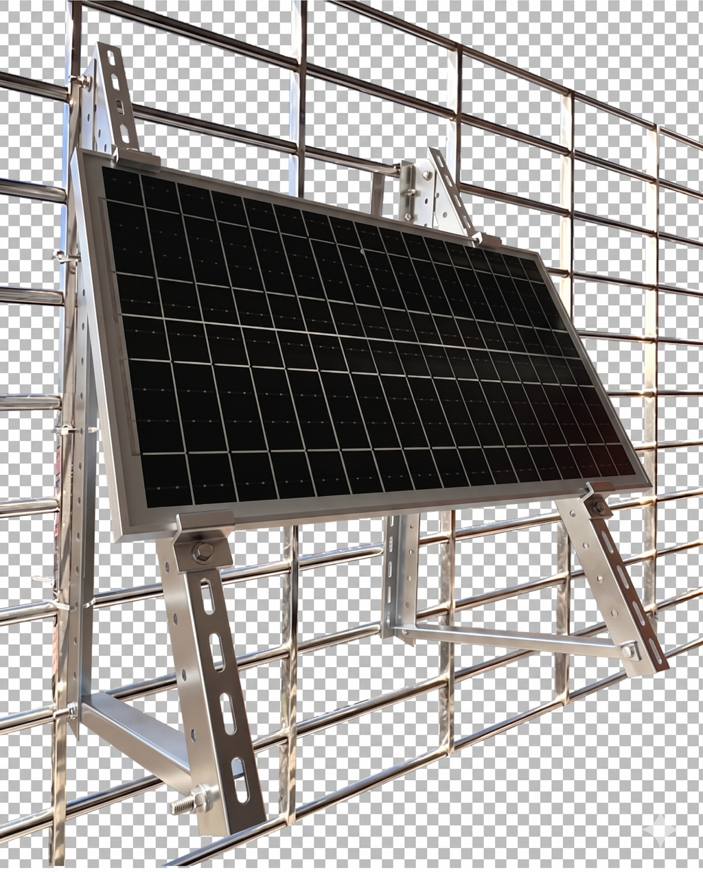 SunEnergyXT Solarmodulhalterung 3-in-1 (Silber) für Balkonkraftwerk – Balkon, Terrasse , Flachdach